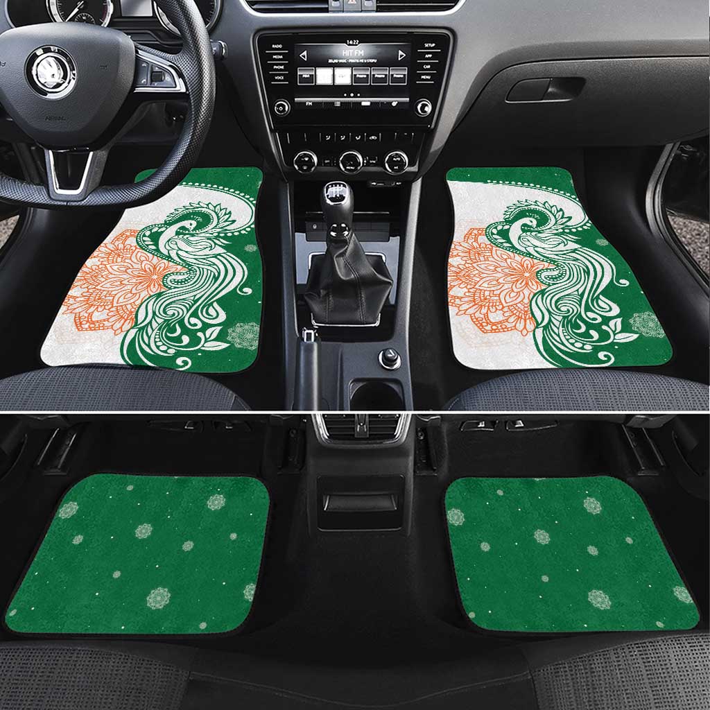 India Christmas Car Mats with Peacock Mandala Pattern and Tricolor Design - Wonder Print Shop