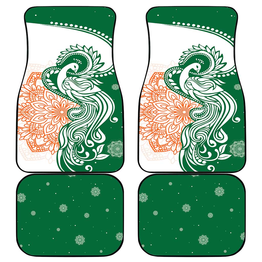 India Christmas Car Mats with Peacock Mandala Pattern and Tricolor Design - Wonder Print Shop
