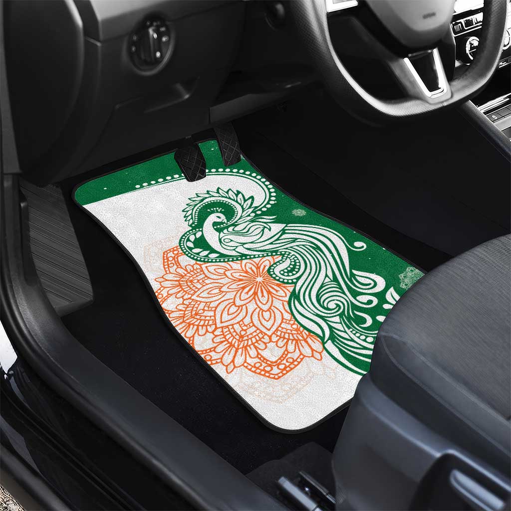 India Christmas Car Mats with Peacock Mandala Pattern and Tricolor Design - Wonder Print Shop