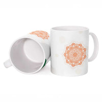 India Christmas Ceramic Mug with Peacock Mandala Pattern and Tricolor Design - Wonder Print Shop