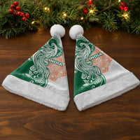 India Christmas Santa Hat with Peacock Mandala Pattern and Tricolor Design - Wonder Print Shop