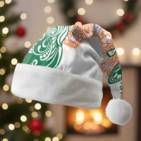 India Christmas Santa Hat with Peacock Mandala Pattern and Tricolor Design - Wonder Print Shop