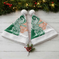 India Christmas Santa Hat with Peacock Mandala Pattern and Tricolor Design - Wonder Print Shop