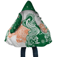 India Christmas Cloak with Peacock Mandala Pattern and Tricolor Design - Wonder Print Shop