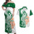 India Christmas Couples Matching Off Shoulder Maxi Dress and Hawaiian Shirt with Peacock Mandala Pattern and Tricolor Design - Wonder Print Shop