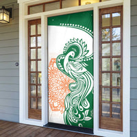 India Christmas Door Cover with Peacock Mandala Pattern and Tricolor Design - Wonder Print Shop