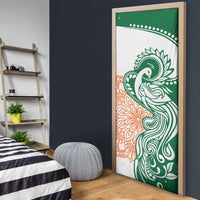 India Christmas Door Cover with Peacock Mandala Pattern and Tricolor Design - Wonder Print Shop