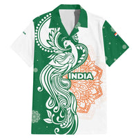 India Christmas Family Matching Mermaid Dress and Hawaiian Shirt with Peacock Mandala Pattern and Tricolor Design - Wonder Print Shop
