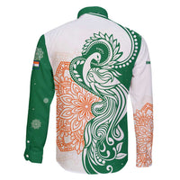 India Christmas Family Matching Mermaid Dress and Hawaiian Shirt with Peacock Mandala Pattern and Tricolor Design - Wonder Print Shop