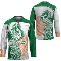 India Christmas Hockey Jersey with Peacock Mandala Pattern and Tricolor Design - Wonder Print Shop