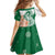 India Christmas Kid Short Sleeve Dress with Peacock Mandala Pattern and Tricolor Design - Wonder Print Shop