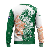 India Christmas Ugly Christmas Sweater with Peacock Mandala Pattern and Tricolor Design - Wonder Print Shop