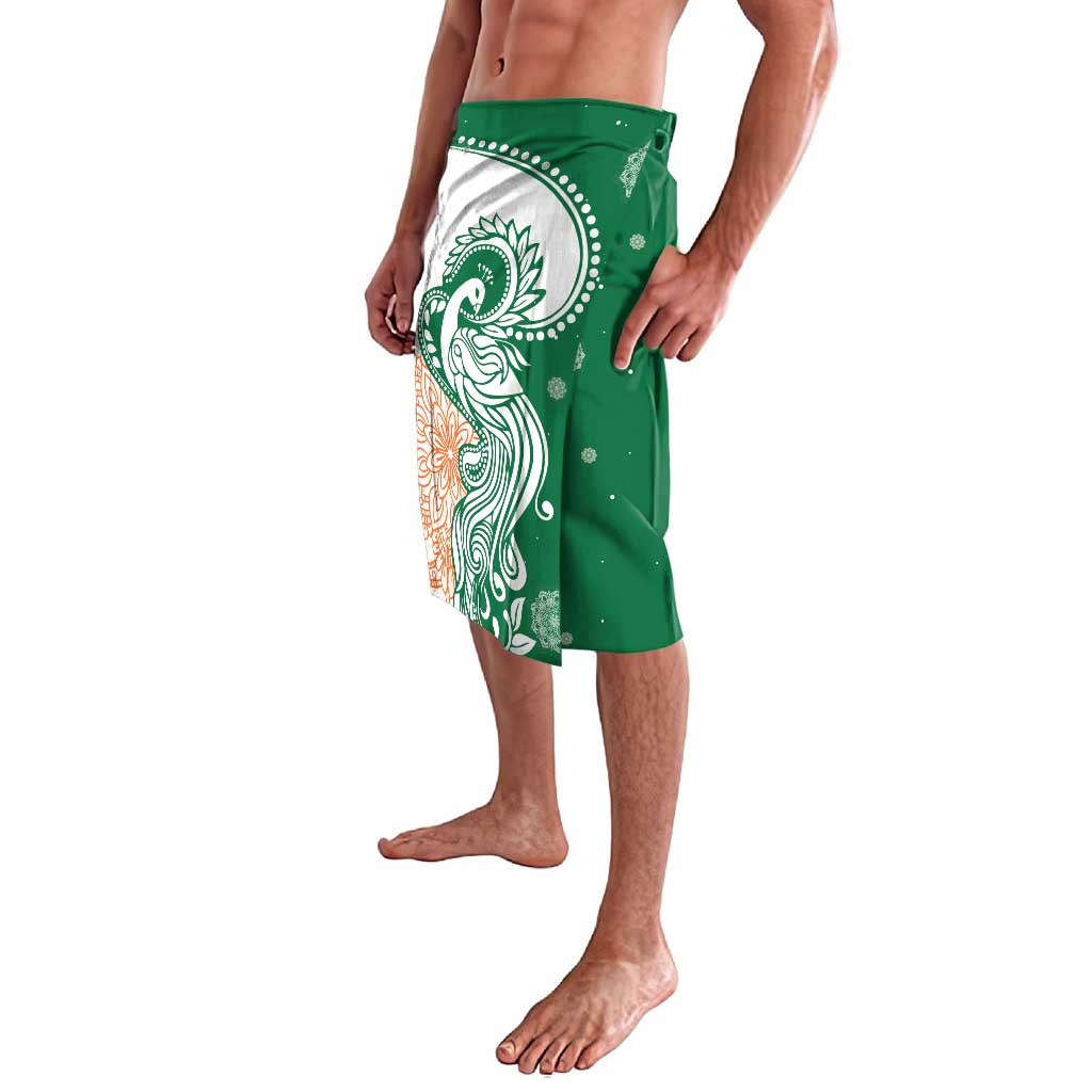 India Christmas Lavalava with Peacock Mandala Pattern and Tricolor Design - Wonder Print Shop
