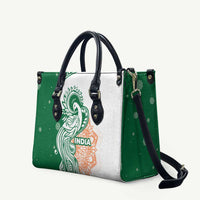 India Christmas Leather Bag with Peacock Mandala Pattern and Tricolor Design - Wonder Print Shop
