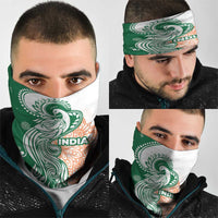 India Christmas Neck Gaiter with Peacock Mandala Pattern and Tricolor Design - Wonder Print Shop