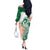 India Christmas Off The Shoulder Long Sleeve Dress with Peacock Mandala Pattern and Tricolor Design - Wonder Print Shop