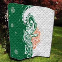 India Christmas Quilt with Peacock Mandala Pattern and Tricolor Design - Wonder Print Shop