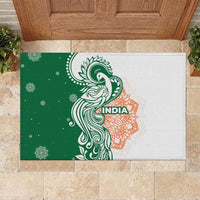 India Christmas Rubber Doormat with Peacock Mandala Pattern and Tricolor Design - Wonder Print Shop