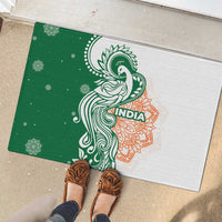 India Christmas Rubber Doormat with Peacock Mandala Pattern and Tricolor Design - Wonder Print Shop