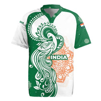 India Christmas Rugby Jersey with Peacock Mandala Pattern and Tricolor Design - Wonder Print Shop