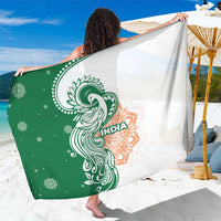 India Christmas Sarong with Peacock Mandala Pattern and Tricolor Design - Wonder Print Shop