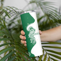 India Christmas Skinny Tumbler with Peacock Mandala Pattern and Tricolor Design - Wonder Print Shop