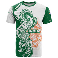 India Christmas T Shirt with Peacock Mandala Pattern and Tricolor Design - Wonder Print Shop
