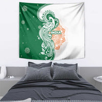 India Christmas Tapestry with Peacock Mandala Pattern and Tricolor Design - Wonder Print Shop