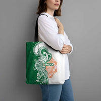 India Christmas Tote Bag with Peacock Mandala Pattern and Tricolor Design - Wonder Print Shop