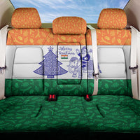 India Christmas Back Car Seat Cover with Elephant Santa Tree Design and Tricolor Holiday Pattern - Wonder Print Shop