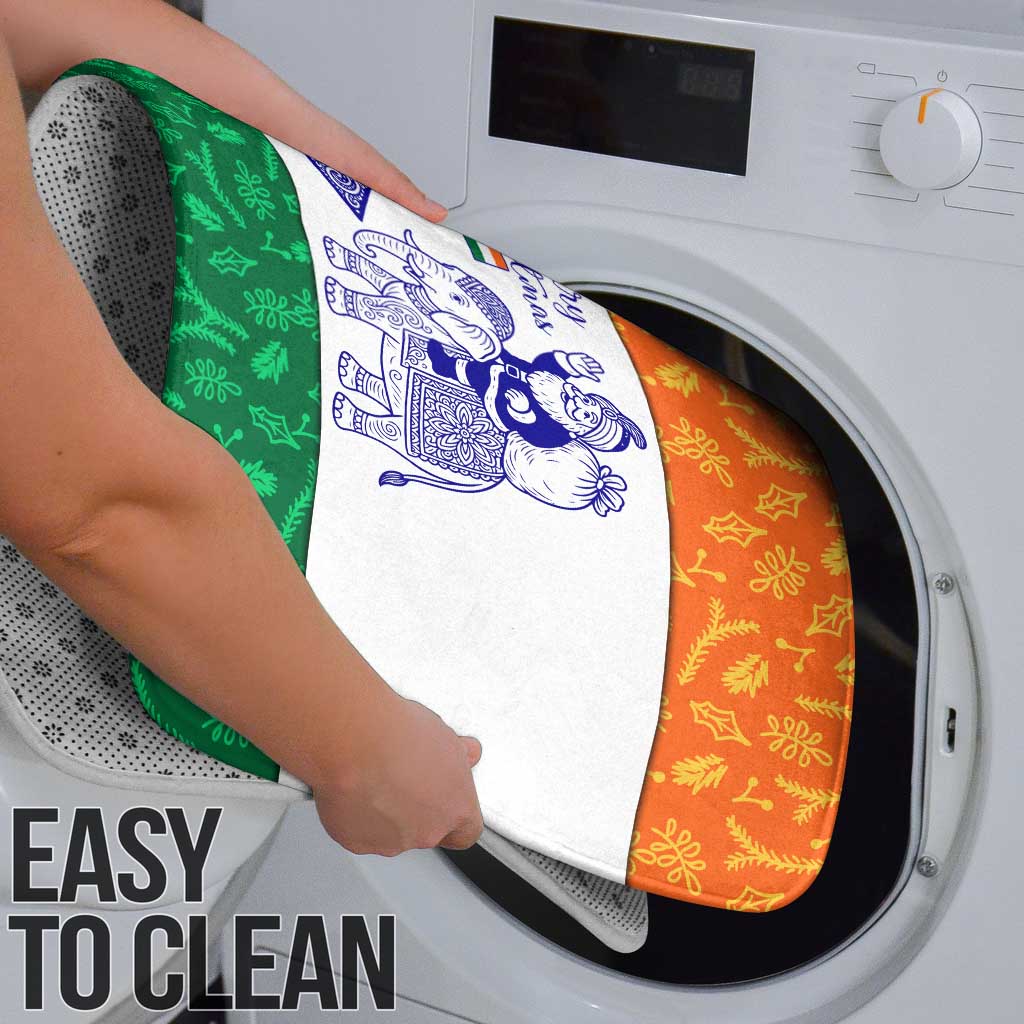 India Christmas Bathroom Set with Elephant Santa Tree Design and Tricolor Holiday Pattern - Wonder Print Shop