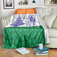 India Christmas Blanket with Elephant Santa Tree Design and Tricolor Holiday Pattern - Wonder Print Shop