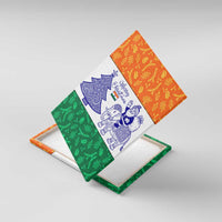 India Christmas Canvas Wall Art with Elephant Santa Tree Design and Tricolor Holiday Pattern - Wonder Print Shop