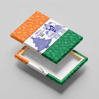 India Christmas Canvas Wall Art with Elephant Santa Tree Design and Tricolor Holiday Pattern - Wonder Print Shop