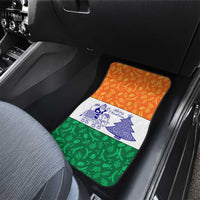 India Christmas Car Mats with Elephant Santa Tree Design and Tricolor Holiday Pattern - Wonder Print Shop
