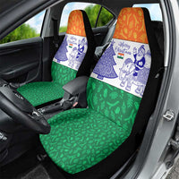 India Christmas Car Seat Cover with Elephant Santa Tree Design and Tricolor Holiday Pattern - Wonder Print Shop