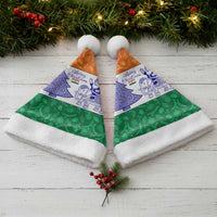India Christmas Santa Hat with Elephant Santa Tree Design and Tricolor Holiday Pattern - Wonder Print Shop