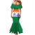 India Christmas Family Matching Mermaid Dress and Hawaiian Shirt with Elephant Santa Tree Design and Tricolor Holiday Pattern - Wonder Print Shop