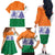 India Christmas Family Matching Off The Shoulder Long Sleeve Dress and Hawaiian Shirt with Elephant Santa Tree Design and Tricolor Holiday Pattern - Wonder Print Shop