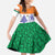India Christmas Family Matching Short Sleeve Bodycon Dress and Hawaiian Shirt with Elephant Santa Tree Design and Tricolor Holiday Pattern - Wonder Print Shop