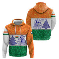 India Christmas Hoodie with Elephant Santa Tree Design and Tricolor Holiday Pattern - Wonder Print Shop