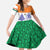 India Christmas Kid Short Sleeve Dress with Elephant Santa Tree Design and Tricolor Holiday Pattern - Wonder Print Shop
