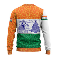India Christmas Ugly Christmas Sweater with Elephant Santa Tree Design and Tricolor Holiday Pattern - Wonder Print Shop