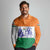 India Christmas Long Sleeve Polo Shirt with Elephant Santa Tree Design and Tricolor Holiday Pattern - Wonder Print Shop