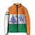 India Christmas Padded Jacket with Elephant Santa Tree Design and Tricolor Holiday Pattern - Wonder Print Shop