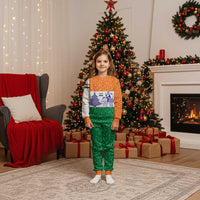 India Christmas Pajama Set with Elephant Santa Tree Design and Tricolor Holiday Pattern - Wonder Print Shop