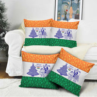 India Christmas Pillow Cover with Elephant Santa Tree Design and Tricolor Holiday Pattern - Wonder Print Shop