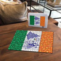 India Christmas Puzzle with Elephant Santa Tree Design and Tricolor Holiday Pattern - Wonder Print Shop