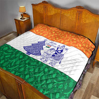 India Christmas Quilt with Elephant Santa Tree Design and Tricolor Holiday Pattern - Wonder Print Shop