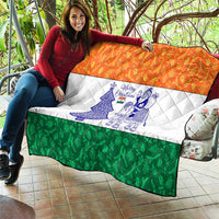 India Christmas Quilt with Elephant Santa Tree Design and Tricolor Holiday Pattern - Wonder Print Shop